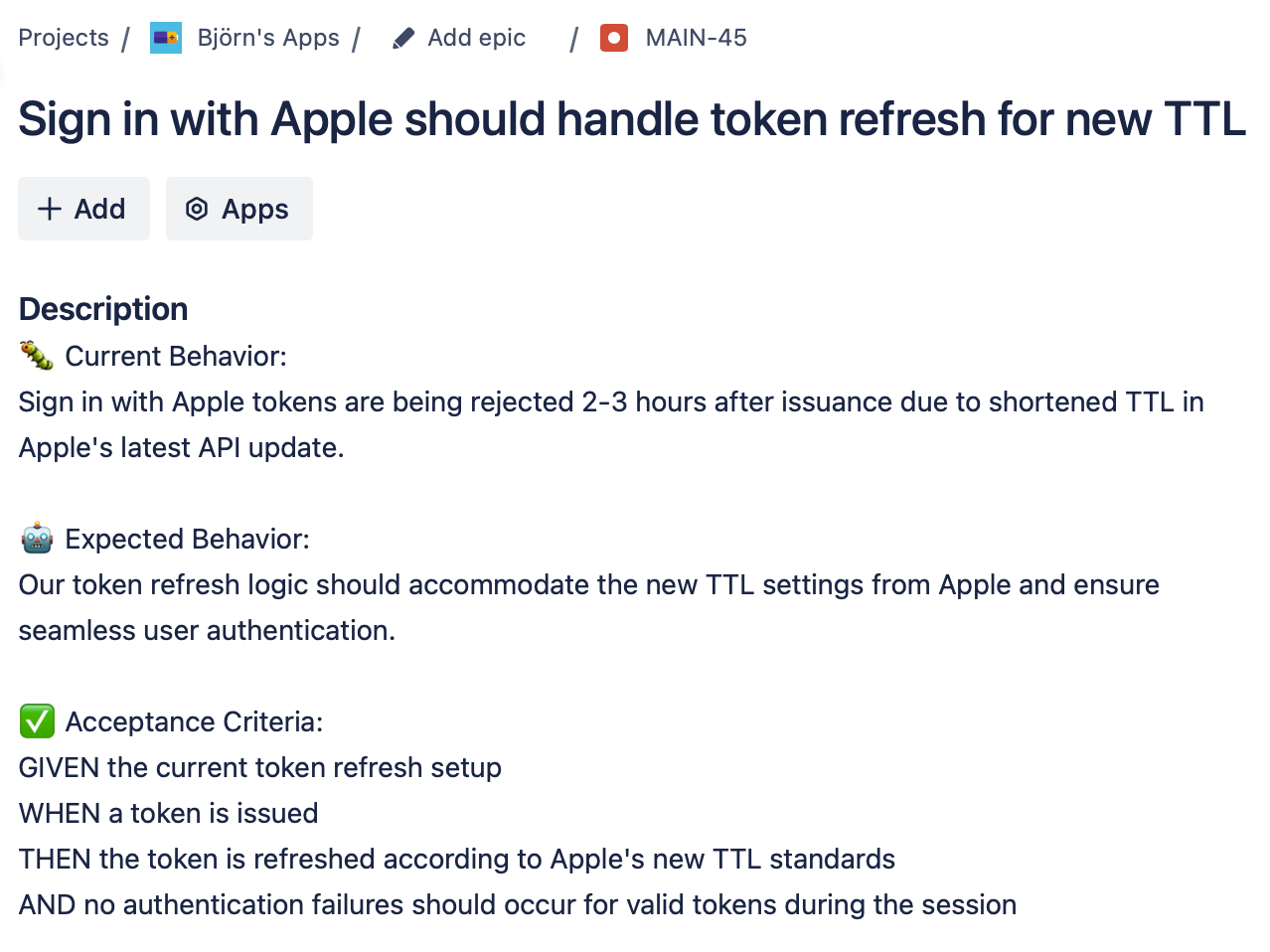 Generated Jira Ticket